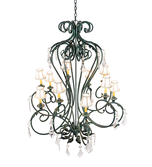 VICTORIAN FABRIC SCROLL FEATURES CRAFTED OF STEEL CRYSTAL ACCENTS