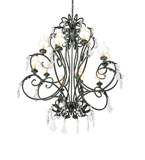  VICTORIAN FABRIC SCROLL FEATURES CRAFTED OF STEEL CRYSTAL ACCENTS