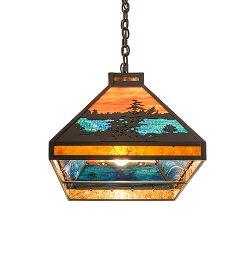  RUSTIC LODGE RUSTIC OR MOUNTIAN GREAT ROOM ART GLASS MICA