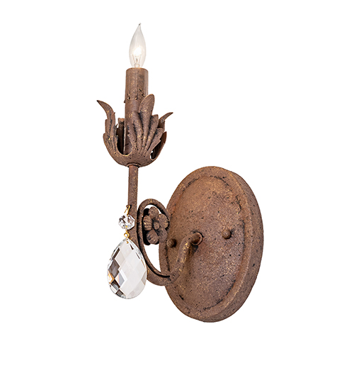  VICTORIAN SCROLL FEATURES CRAFTED OF STEEL CRYSTAL ACCENTS STAMPED/CAST METAL LEAF ROSETTE FLOWER ACCENT
