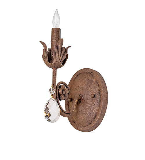  VICTORIAN SCROLL FEATURES CRAFTED OF STEEL CRYSTAL ACCENTS STAMPED/CAST METAL LEAF ROSETTE FLOWER ACCENT