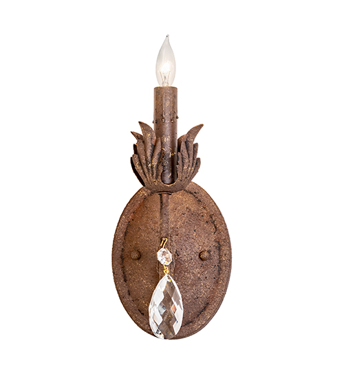  VICTORIAN SCROLL FEATURES CRAFTED OF STEEL CRYSTAL ACCENTS STAMPED/CAST METAL LEAF ROSETTE FLOWER ACCENT