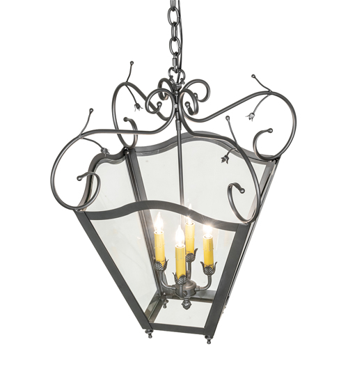  VICTORIAN ART GLASS GOTHIC SCROLL FEATURES CRAFTED OF STEEL