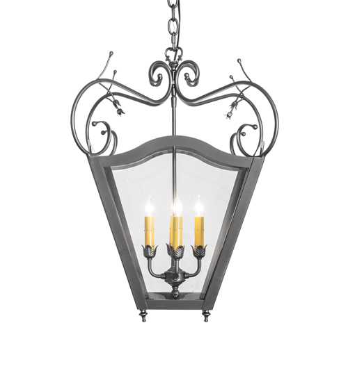  VICTORIAN ART GLASS GOTHIC SCROLL FEATURES CRAFTED OF STEEL