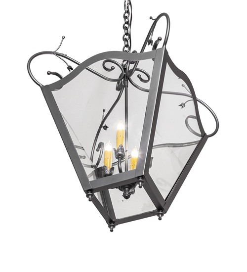  VICTORIAN ART GLASS GOTHIC SCROLL FEATURES CRAFTED OF STEEL