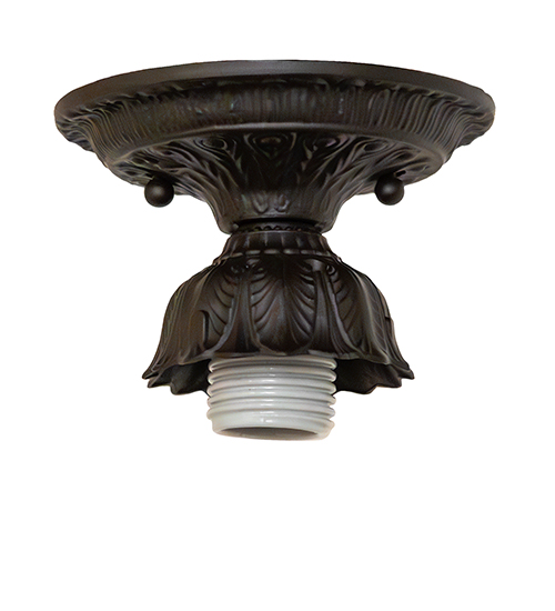  VICTORIAN STAMPED/CAST METAL LEAF ROSETTE FLOWER ACCENT