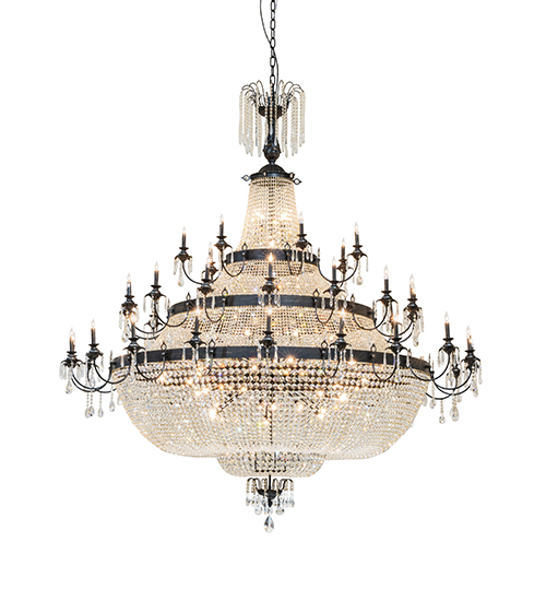  VICTORIAN CRYSTAL CHANDELIER FAUX CANDLE SLEVES CANDLE BULB ON TOP STAMPED/CAST METAL LEAF ROSETTE FLOWER ACCENT