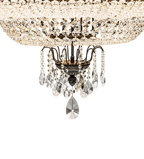  VICTORIAN CRYSTAL CHANDELIER FAUX CANDLE SLEVES CANDLE BULB ON TOP STAMPED/CAST METAL LEAF ROSETTE FLOWER ACCENT