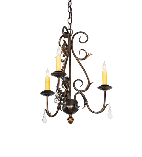  VICTORIAN SCROLL FEATURES CRAFTED OF STEEL CRYSTAL ACCENTS STAMPED/CAST METAL LEAF ROSETTE FLOWER ACCENT