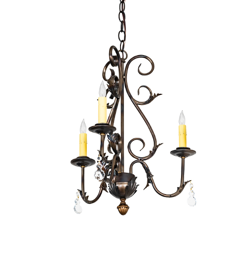 VICTORIAN SCROLL FEATURES CRAFTED OF STEEL CRYSTAL ACCENTS STAMPED/CAST METAL LEAF ROSETTE FLOWER ACCENT