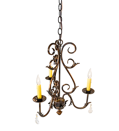  VICTORIAN SCROLL FEATURES CRAFTED OF STEEL CRYSTAL ACCENTS STAMPED/CAST METAL LEAF ROSETTE FLOWER ACCENT