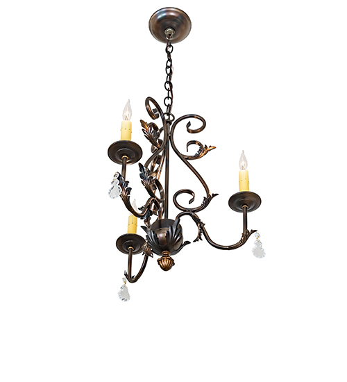  VICTORIAN SCROLL FEATURES CRAFTED OF STEEL CRYSTAL ACCENTS STAMPED/CAST METAL LEAF ROSETTE FLOWER ACCENT