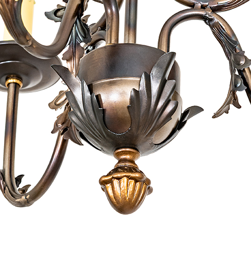 VICTORIAN SCROLL FEATURES CRAFTED OF STEEL CRYSTAL ACCENTS STAMPED/CAST METAL LEAF ROSETTE FLOWER ACCENT