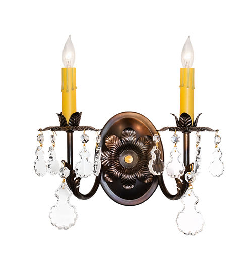  VICTORIAN CRYSTAL ACCENTS STAMPED/CAST METAL LEAF ROSETTE FLOWER ACCENT