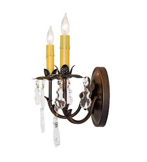  VICTORIAN CRYSTAL ACCENTS STAMPED/CAST METAL LEAF ROSETTE FLOWER ACCENT
