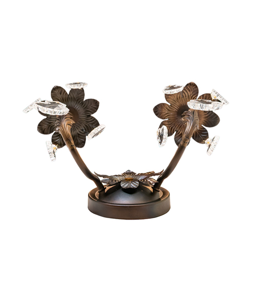  VICTORIAN CRYSTAL ACCENTS STAMPED/CAST METAL LEAF ROSETTE FLOWER ACCENT