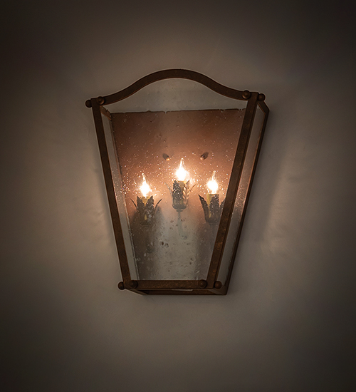  VICTORIAN FAUX CANDLE SLEVES CANDLE BULB ON TOP STAMPED/CAST METAL LEAF ROSETTE FLOWER ACCENT