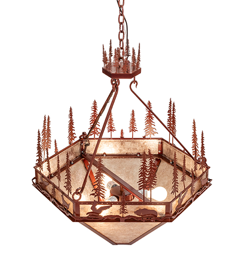  RUSTIC LODGE RUSTIC OR MOUNTIAN GREAT ROOM ANIMALS MICA FRENCH WIRING EXPOSED WIRING HELD BY LOOPS OR TABS