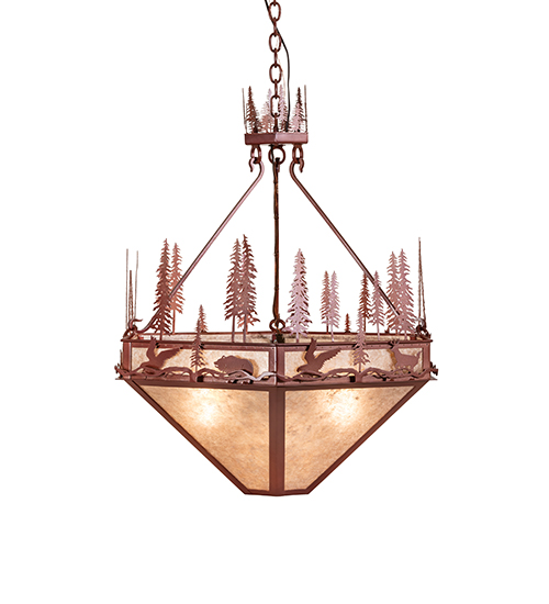  RUSTIC LODGE RUSTIC OR MOUNTIAN GREAT ROOM ANIMALS MICA FRENCH WIRING EXPOSED WIRING HELD BY LOOPS OR TABS