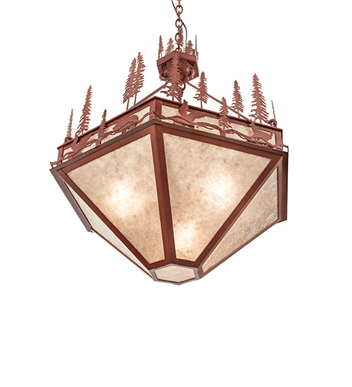  RUSTIC LODGE RUSTIC OR MOUNTIAN GREAT ROOM ANIMALS MICA FRENCH WIRING EXPOSED WIRING HELD BY LOOPS OR TABS