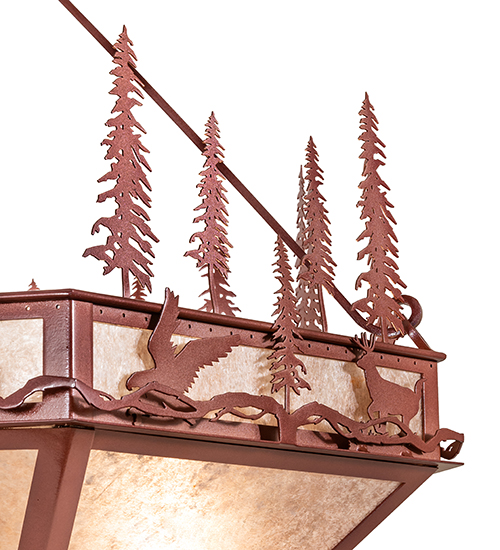  RUSTIC LODGE RUSTIC OR MOUNTIAN GREAT ROOM ANIMALS MICA FRENCH WIRING EXPOSED WIRING HELD BY LOOPS OR TABS