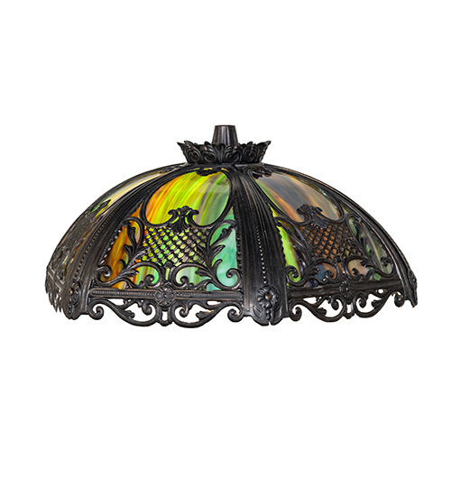  VICTORIAN ART GLASS NOUVEAU STAMPED/CAST METAL LEAF ROSETTE FLOWER ACCENT