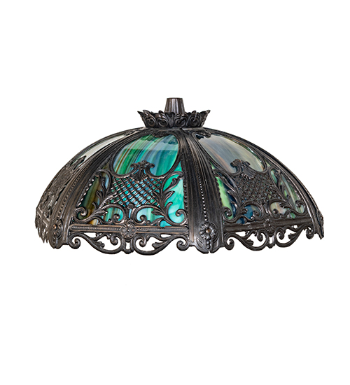  VICTORIAN ART GLASS NOUVEAU STAMPED/CAST METAL LEAF ROSETTE FLOWER ACCENT