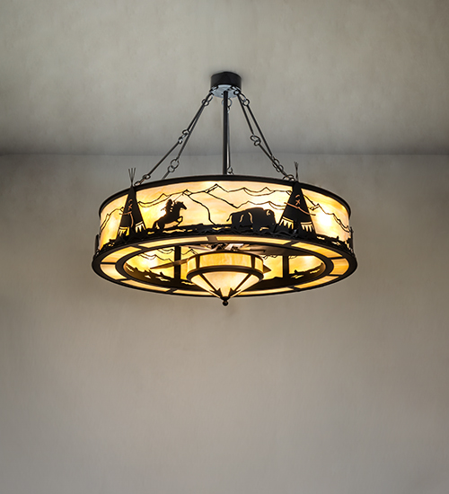  RUSTIC LODGE RUSTIC OR MOUNTIAN GREAT ROOM ART GLASS SOUTHWEST