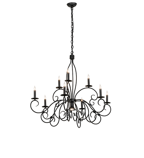 VICTORIAN SCROLL FEATURES CRAFTED OF STEEL FAUX CANDLE SLEVES CANDLE BULB ON TOP
