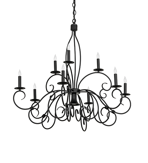  VICTORIAN SCROLL FEATURES CRAFTED OF STEEL FAUX CANDLE SLEVES CANDLE BULB ON TOP
