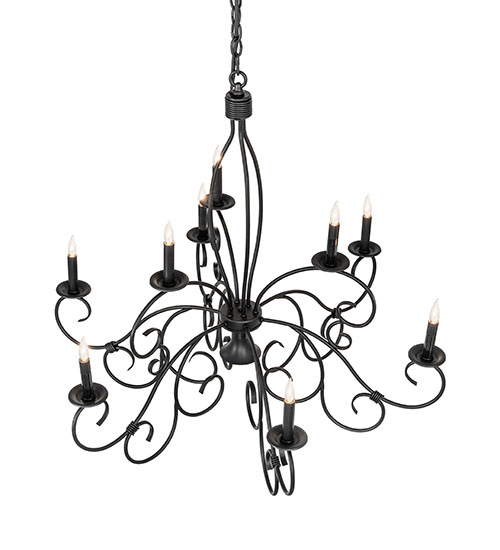  VICTORIAN SCROLL FEATURES CRAFTED OF STEEL FAUX CANDLE SLEVES CANDLE BULB ON TOP