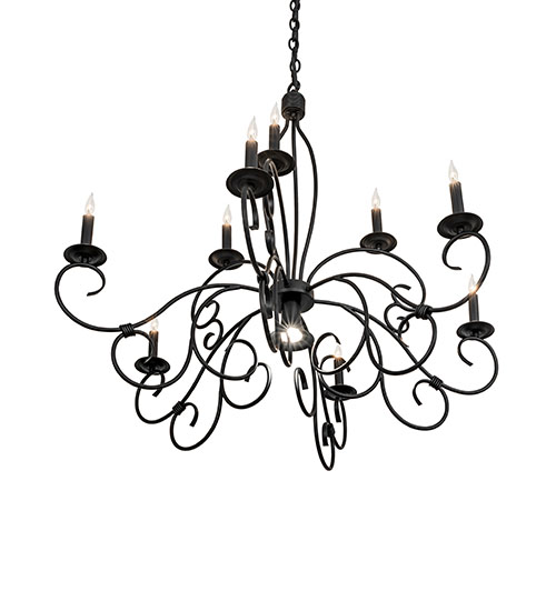  VICTORIAN SCROLL FEATURES CRAFTED OF STEEL FAUX CANDLE SLEVES CANDLE BULB ON TOP