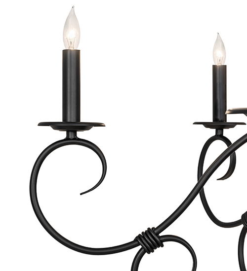  VICTORIAN SCROLL FEATURES CRAFTED OF STEEL FAUX CANDLE SLEVES CANDLE BULB ON TOP