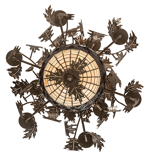  RUSTIC LODGE RUSTIC OR MOUNTIAN GREAT ROOM FAUX CANDLE SLEVES CANDLE BULB ON TOP STAMPED/CAST METAL LEAF ROSETTE FLOWER ACCENT