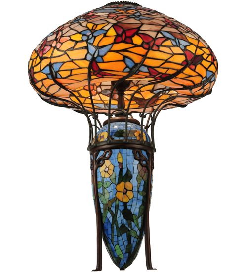  TIFFANY REPRODUCTION OF ORIGINAL FLORAL ART GLASS INSECTS