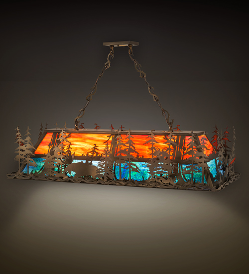  RUSTIC MISSION LODGE RUSTIC OR MOUNTIAN GREAT ROOM ART GLASS ANIMALS