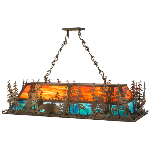  RUSTIC MISSION LODGE RUSTIC OR MOUNTIAN GREAT ROOM ART GLASS ANIMALS