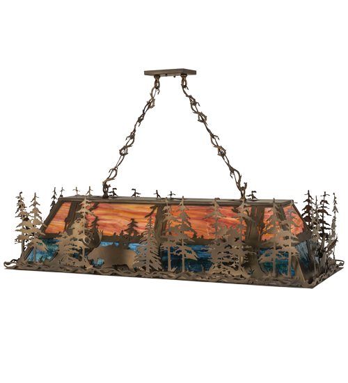  RUSTIC MISSION LODGE RUSTIC OR MOUNTIAN GREAT ROOM ART GLASS ANIMALS