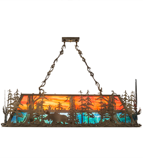  RUSTIC MISSION LODGE RUSTIC OR MOUNTIAN GREAT ROOM ART GLASS ANIMALS