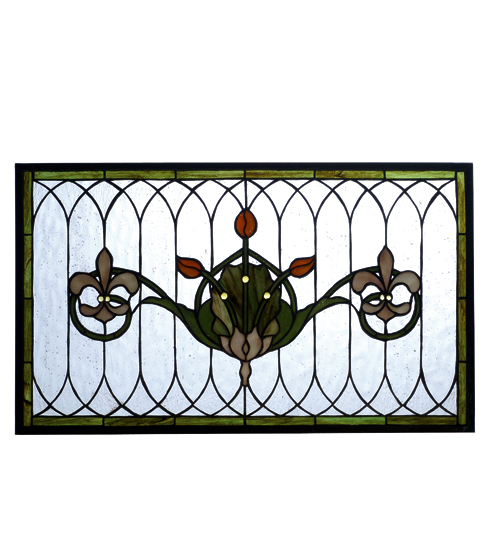  VICTORIAN FLORAL ART GLASS NOUVEAU